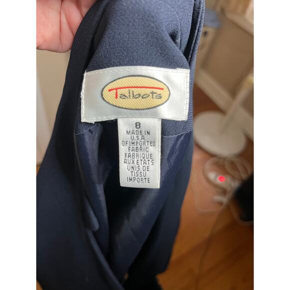 Classic navy Talbots crossover button jacket size 8 3 covered buttons fully line - Picture 5 of 6